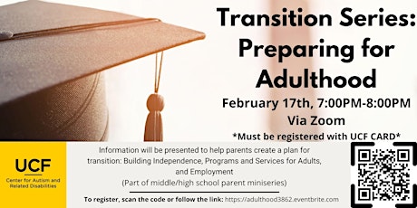 Transition Series: Preparing for Adulthood #3862 tickets