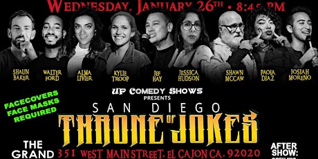 San Diego Throne of Jokes  #08 at The Grand, Wednesday Jan. 26th, 8:45 pm tickets