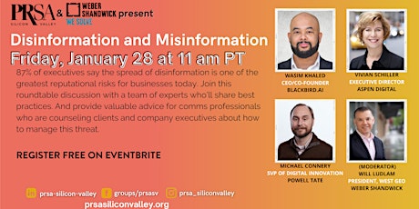 PRSA-SV & Weber Shandwick present Disinformation and Misinformation tickets