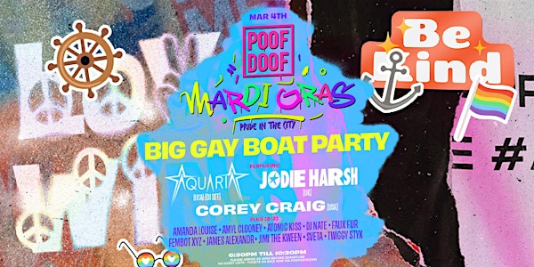 POOF DOOF Big Gay Boat Party - MARDI GRAS -  Fri 4th March