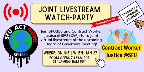 SFU350 x CWJ Joint Livestream Watch-Party Event Tickets