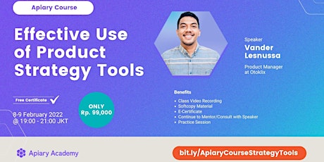 Apiary Course: Effective Use of Product Strategy Tools tickets