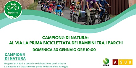 Campionə di natura:  al via la prima biciclettata dei bambini tra i parchi biglietti