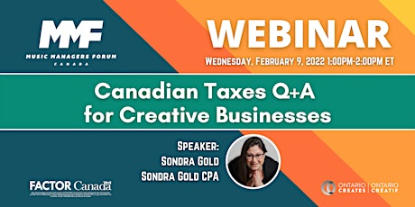 MMF CANADA WEBINAR:  Canadian Taxes Q+A for Creative Businesses tickets