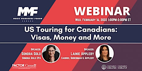 MMF CANADA WEBINAR:  US Touring for Canadians - Visas, Money and More tickets