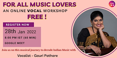 Free Online Vocal (Indian Classical Music) Workshop bilhetes