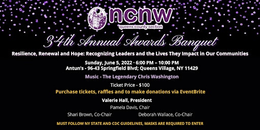 NCNW , Inc Queens County Section 2022 Awards Banquet