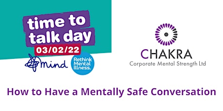 Time to Talk Day: How to Have a Mentally Safe Conversation primary image