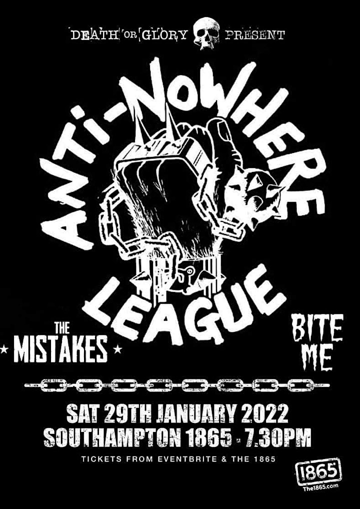 Anti-Nowhere League / The Mistakes / Bite Me Southampton 1865 image