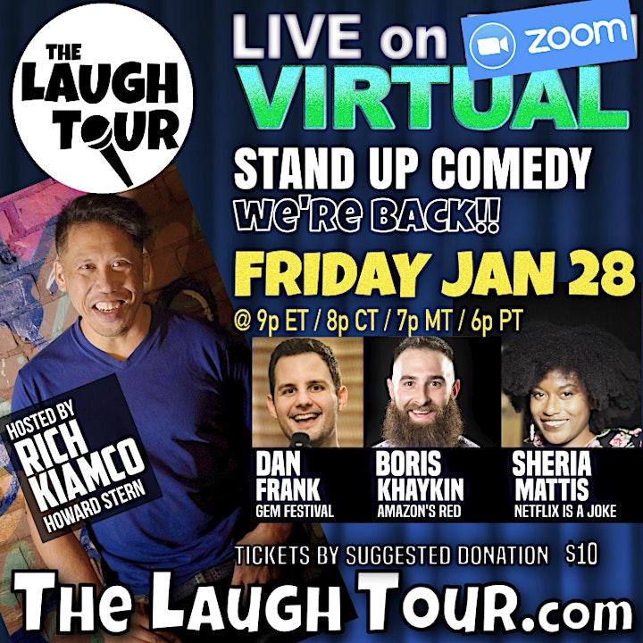 The Laugh Tour: VIRTUAL Stand Up Comedy via ZOOM image