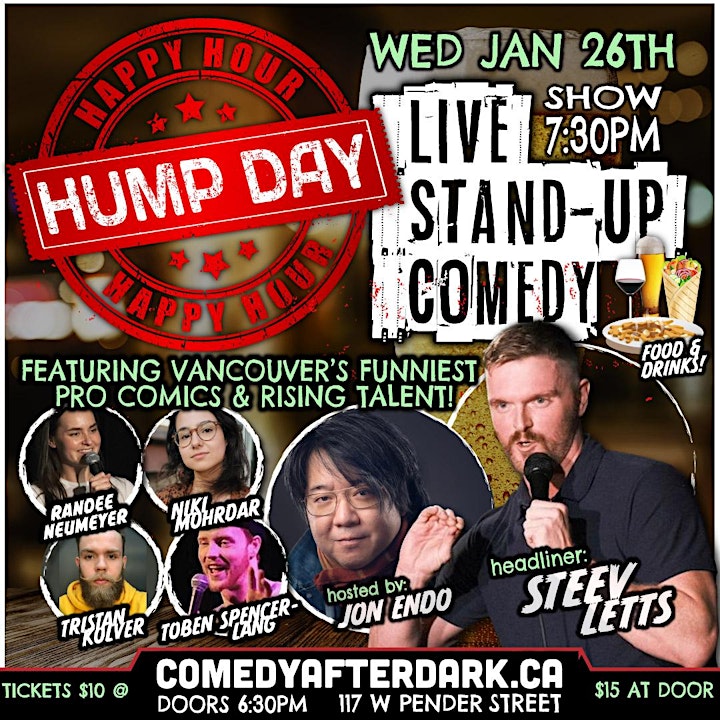
		Hump Day Happy Hour  |  Live Stand up Comedy Every Wednesday image
