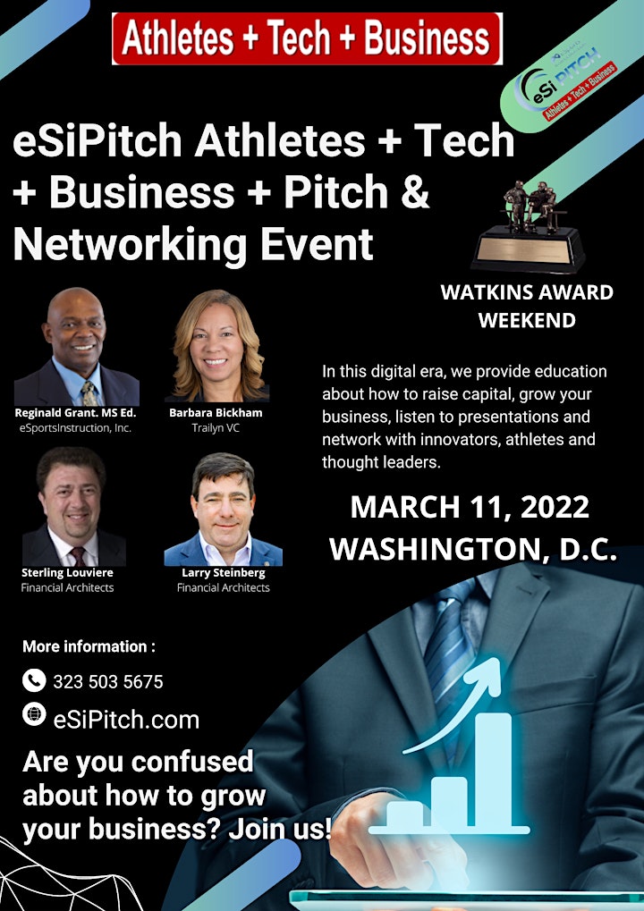 eSiPitch Athletes + Tech + Business + Pitch & Networking Event image