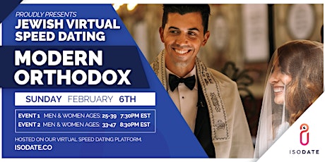 Isodate's Modern Orthodox Jewish Virtual Speed Dating tickets