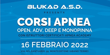 Immagine principale di APNEA BLUKAD  Presentazione CORSI Apnea Academy 