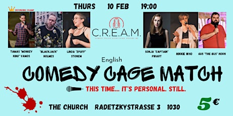 Comedy Cage Match: THIS TIME IT'S PERSONAL. Still. Tickets