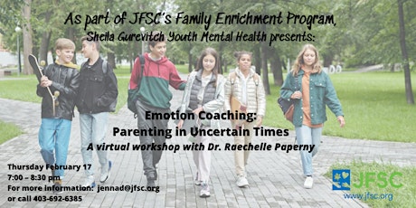 Parent Emotion-Coaching to Support our Children/Youth Through Anxious Times tickets