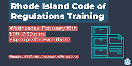 Rhode Island Code of Regulations Training tickets
