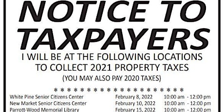 Pay Your Property Taxes  at Parrott-Wood Memorial Library tickets