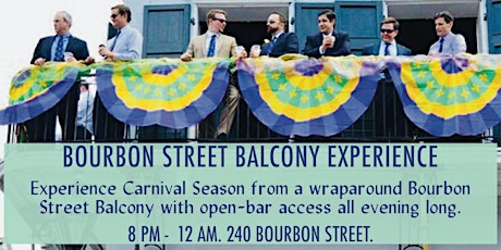 Bourbon Street Balcony: Saturday of Mardi Gras Weekend tickets