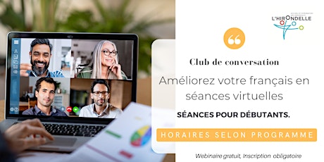 Club de conversation en français pour débutants février 2022 billets