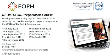 MFOM/AFOM Preparation Course July 2022-March 2023 primary image