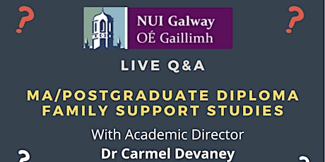 Live Q&A: MA/Postgraduate Diploma Family Support Studies
