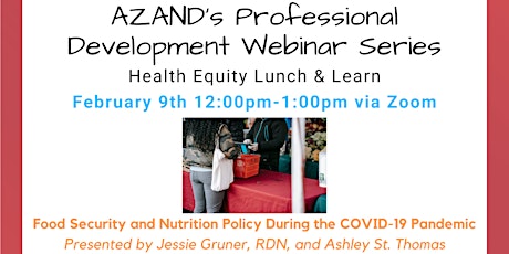 AZAND Professional Development Webinar Series, Food Security and COVID-19 tickets
