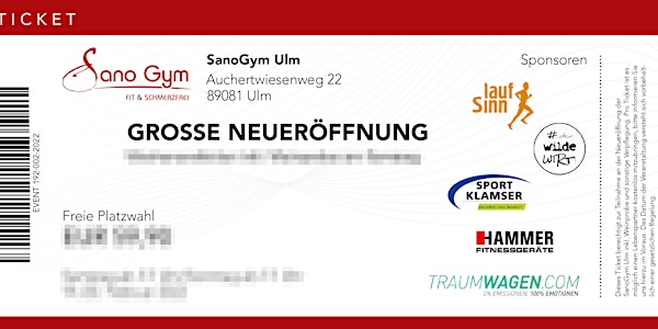 Große Neueröffnung am 19./20. Februar - SanoGym kommt nach Ulm