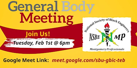 NSBE-Montgomery: December General Body Meeting tickets