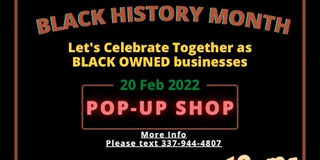 Black history month pop up shop tickets
