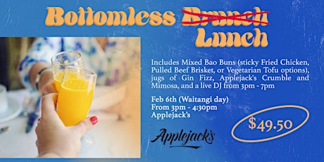 Applejack's Bottomless Lunch! Sunday 6th Feb 2022, 3pm-4:30pm tickets