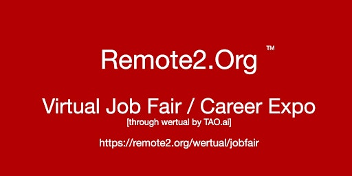 Image principale de #Remote2dot0 Virtual Job Fair / Career Expo Event #Montreal