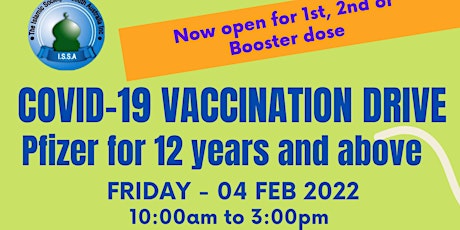 Pfizer Covid-19 Vaccination - 04 Feb Marion Mosque (1st/2nd/Booster) tickets