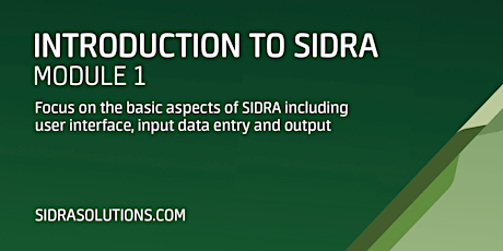 INTRODUCTION TO SIDRA Module 1 [TE130] tickets