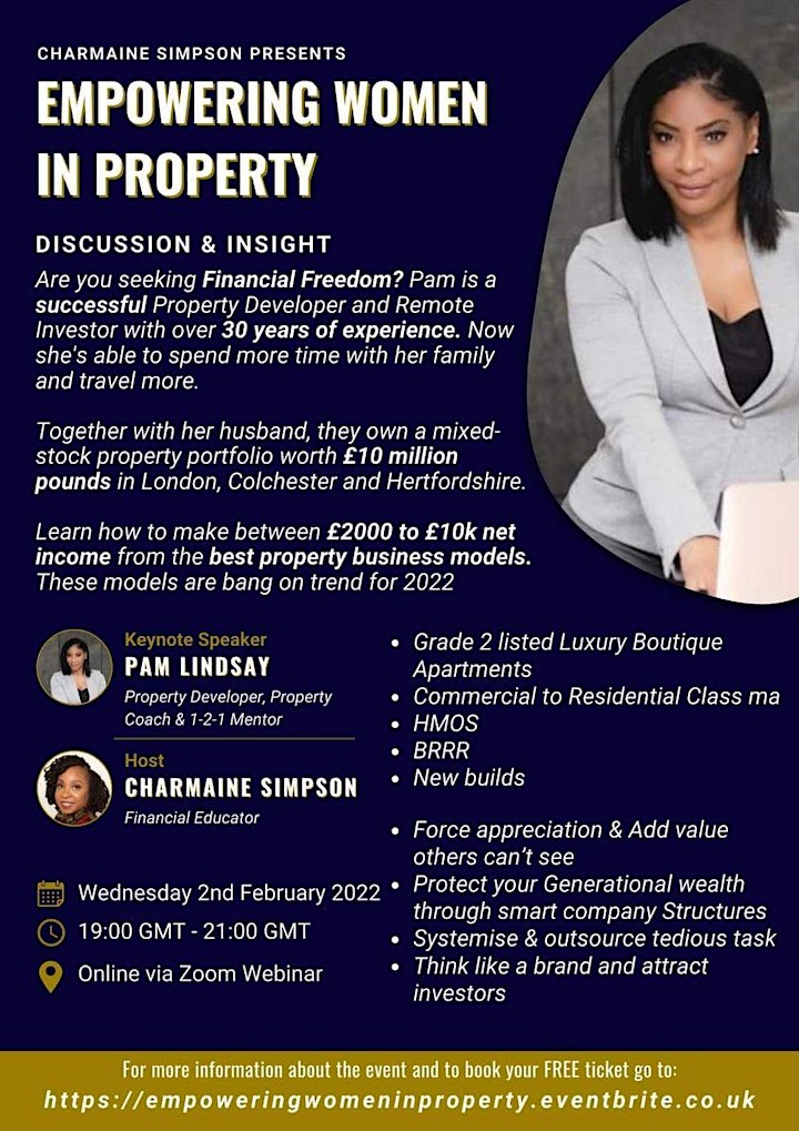 FREE WEBINAR - Empowering Women in Property with Pam Lindsay image