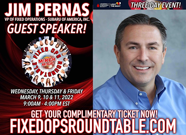 Ted Ings Presents FIXED OPS ROUNDTABLE: March Magic! 3-Day Virtual Event image