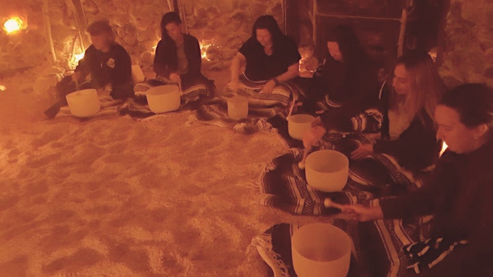 Crystal Bowls Sound Healing in the Holistic Salt Therapy Cave image