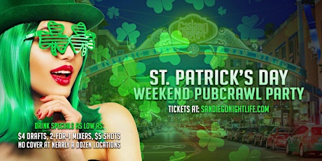 San Diego St Patrick's Day Happy Hour Pub Crawl Party tickets