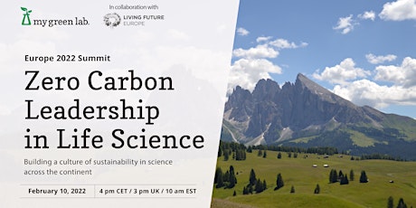 Europe 2022 Summit: Zero Carbon Leadership in Life Science Webinar tickets