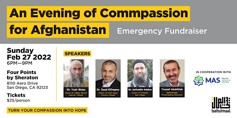 An Evening of Compassion for Afghanistan: Emergency Fundraiser