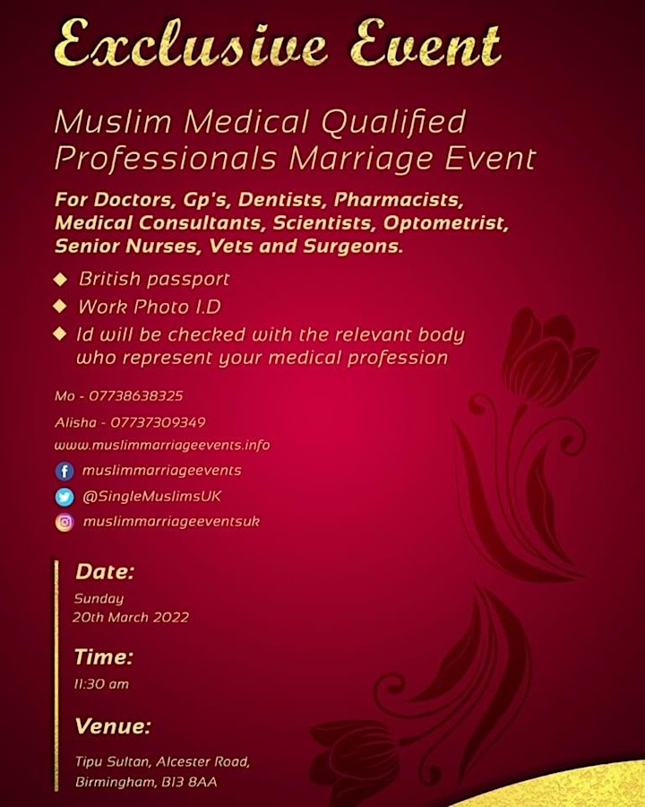Muslim Marriage Events Birmingham - Medical Professionals image