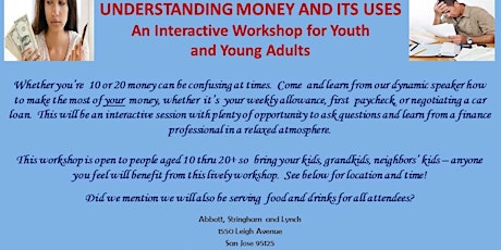 Understanding Money & Its Uses, An Interactive Workshop for Youth & Young Adults primary image