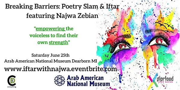 Breaking Barriers: FREE iftar dinner and poetry with Najwa Zebian