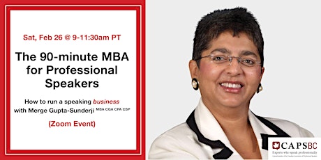 The 90-minute MBA for Professional Speakers w/ Merge Gupta-Sunderji (Zoom) primary image