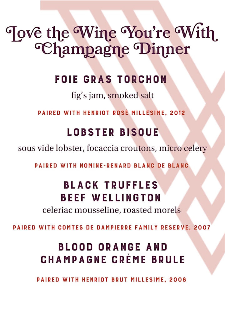 Love the Wine You're With Champagne Wine Dinner image