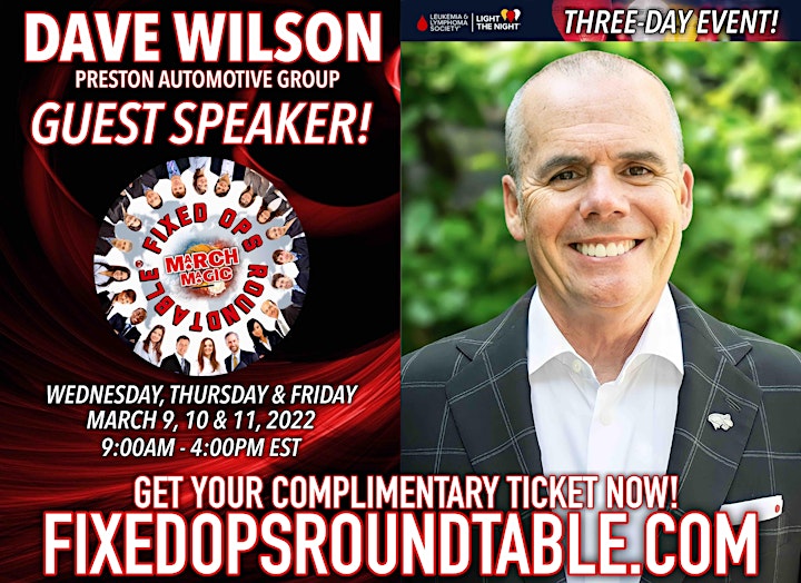 Ted Ings Presents FIXED OPS ROUNDTABLE: March Magic! 3-Day Virtual Event image