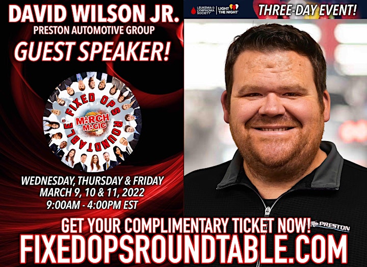 Ted Ings Presents FIXED OPS ROUNDTABLE: March Magic! 3-Day Virtual Event image