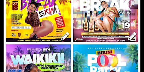 $5-$60 EVENTS AND BUNDLE PACKAGES "SPRING BREAK MIAMI" 3 EVENTS & MIAMI FL primary image