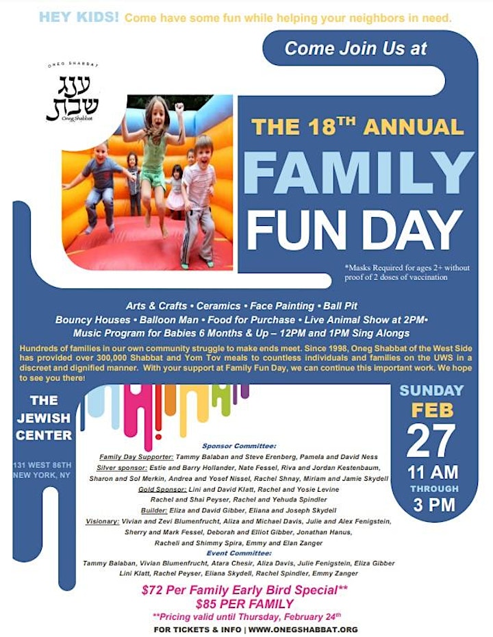 18th Annual  Oneg Shabbat of The West Side Family Fun Day image