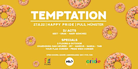 Temptation Happy Pride Münster CSD, 27.8.22, Puls Tickets
